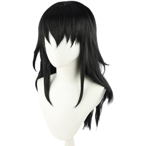 Anime Demon Slayer Charakterperücke spielen Suma Cosplay Perücken Schwarze Ersatzperücke für Damen Halloween,Weihnachten,Bühnenspiel Perücke Befestigtes Haarnetz von Meguru