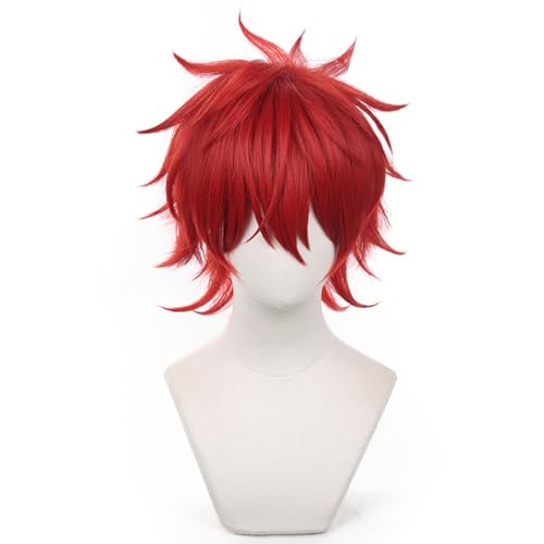 Anime games Ensemble Stars Amagi Rinne Character wig Red hair Men's cosplay wig Halloween,Christmas,Comic Con cross dressing Attached wig cap von Meguru