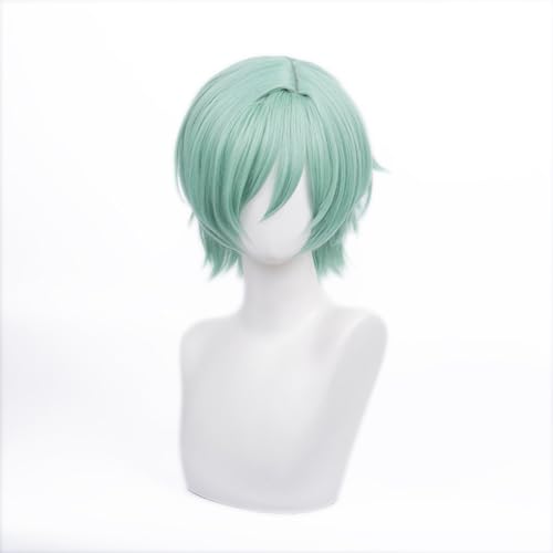 Anime games Ensemble Stars Kazehaya Tatsumi Character wig Green hair Men's short hair Halloween,Christmas,Comic Con cross dressing used Attached wig cap von Meguru