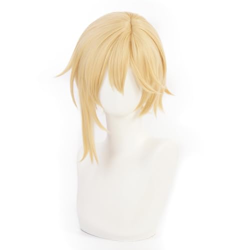 COS Ensemble Stars Character Nito Nazuna Wig Yellow hair Side parted bangs short men's wigs Halloween,Christmas,Comic Con cross dressing used Attached wig cap von Meguru