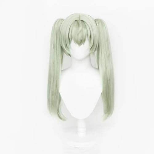 Corin Perücke Zenless Zone Zero Cosplay Kostüm mit zwei Pferdeschwanz Grün Lange Haare für Frauen Männer Erwachsene Cos ZZZ Party Halloween Weihnachten Wochenende Party von Meguru