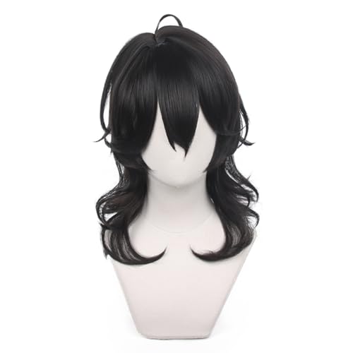 Ensemble Stars Sakuma Rei COS Wig Black hair Shoulder-length wavy hair Men's cosplay wigs Halloween,Christmas,Comic Con cross dressing used Attached wig cap von Meguru