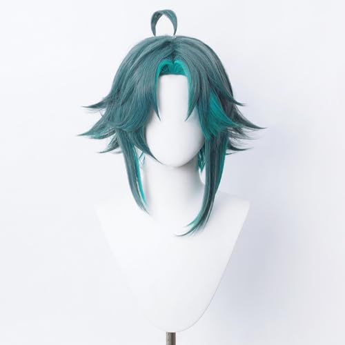 Genshin Impact Liyue Xiao COS wig Blue green hair Short hair for men cosplay von Meguru