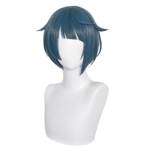 Genshin Impact Liyue Xingqiu COS Perücke Blaues Haar Bobo Schnitt Männer Bobo geschnitten kurzes Haar Halloween,Weihnachten, Comic Con, Cross Dressing verwendet Angebrachte Perücke Kappe Genshin Impact Liyue Xingqiu COS Perücke Blaues Haar Bobo Schnitt Männer Bobo geschnitten kurzes Haar Halloween,Weihnachten, Comic Con, Cross Dressing verwendet Angebrachte Perücke Kappe von Meguru