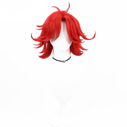 Hazbin Hotel Niffty Cosplay Perücke Rot Wrap Kurze Welle Haar Ersatz Perücken für Erwachsene Frauen Männer Cos Anime Party Halloween Weihnachten Comic von Meguru