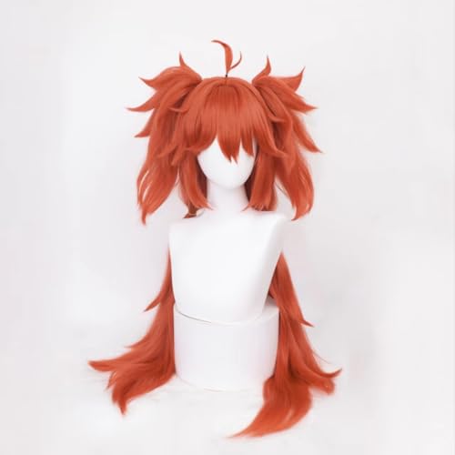 Koleda Perücke Zenless Zone Zero Cosplay Kostüm mit zwei Pferdeschwanz Rot Lange Haare für Frauen Männer Erwachsene Cos ZZZ Party Halloween Weihnachten Wochenende Party Koleda Perücke Zenless Zone Zero Cosplay Kostüm mit zwei Pferdeschwanz Rot Lange Haare für Frauen Männer Erwachsene Cos ZZZ Party Halloween Weihnachten Wochenende Party von Meguru