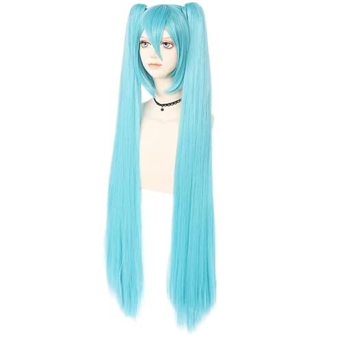 Miku Cosplay Perücke See Blau Doppel Ponytail Lange Haare Ersatz Perücken für Frauen Tägliche Tragung Halloween Cos Ereignisse Kostüm Comic Con Gebrauch von Meguru