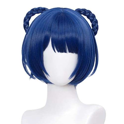 Xiangling Perücke Cosplay Genshin Impact Blauer Schmetterling geflochtene kurze Haare für erwachsene Frauen Cos Liyue Xiangling Rollenspiel Partei (Xiangling) von Meguru