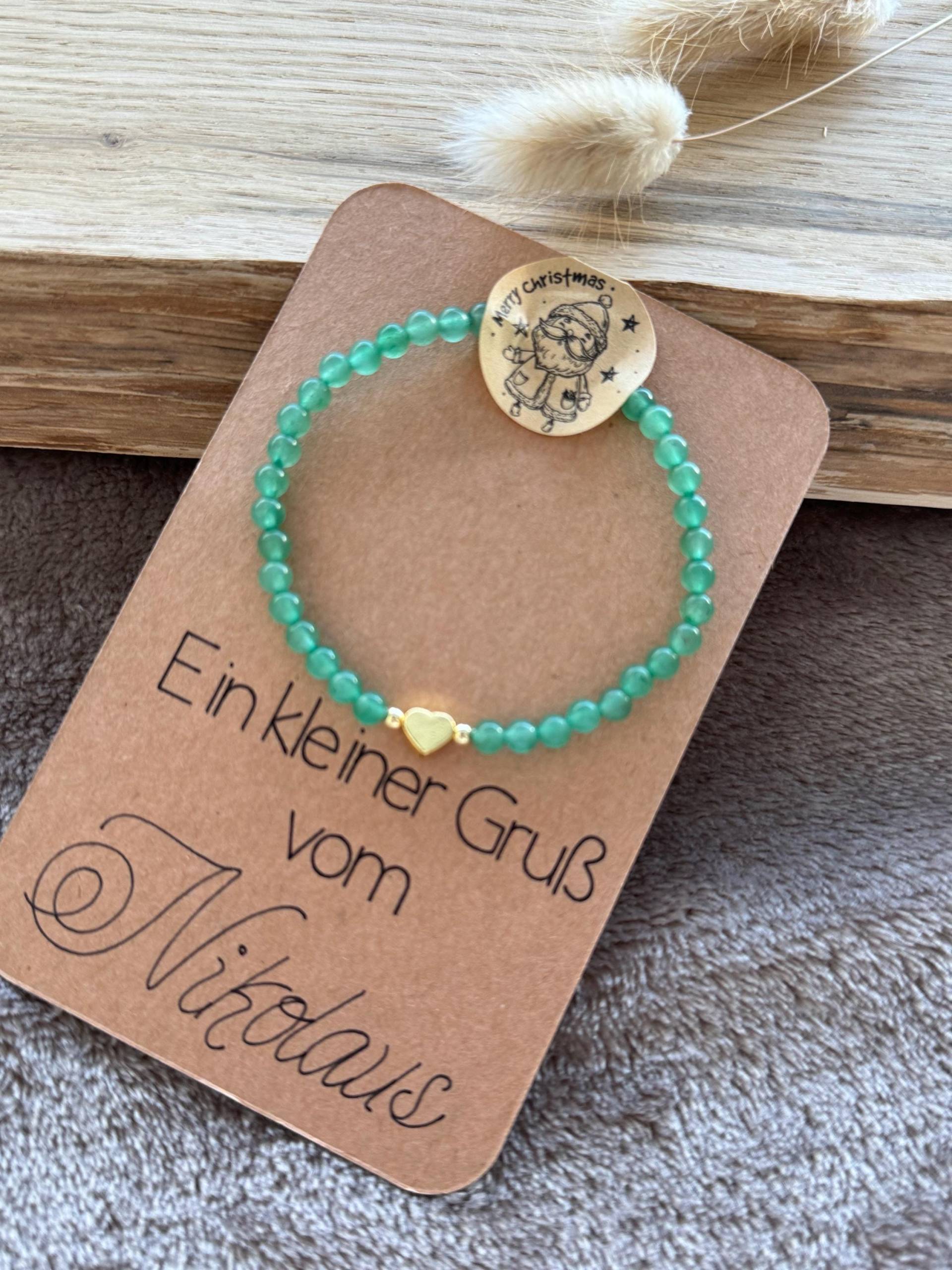 Perlen - Armband, Grüner Aventurin Mit Herz. Ideales Valentinsgeschenk Perlen - Armband, Grüner Aventurin Mit Herz. Ideales Valentinsgeschenk von MehrAlsFilz