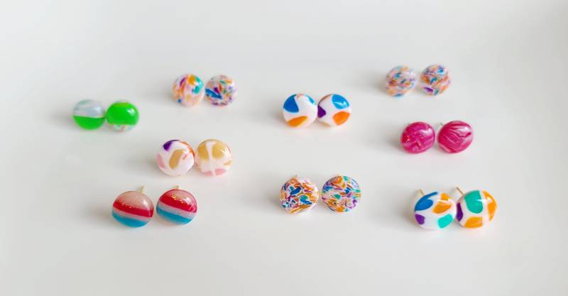 Mehrfarbige Ohrstecker L Mosaik Bunte Handmade Handgefertigter Schmuck Mini Geschenk Für Sie von MehrAlsPerlen