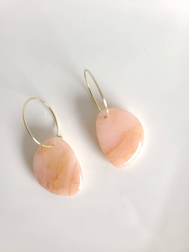 Polymer Clay Ohrringe, Marmorierte Rosa Polymerton Sommer Handgefertigter Schmuck, Geschenke Für Sie I Creole Polymer Clay Ohrringe, Marmorierte Rosa Polymerton Sommer Handgefertigter Schmuck, Geschenke Für Sie I Creole von MehrAlsPerlen