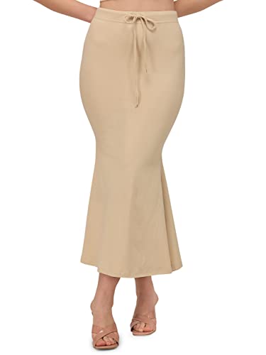 Mehrang Dehnbarer Saree Shapewear Petticoat für Damen, Baumwollmischung, Petticoat, Röcke für Damen, formschönes Kleid für Saries, Beige, XXL Mehrang Dehnbarer Saree Shapewear Petticoat für Damen, Baumwollmischung, Petticoat, Röcke für Damen, formschönes Kleid für Saries, Beige, XXL von Mehrang