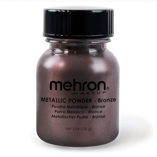 Mehron Make-up Metallic Powder - Metallic Powder Pigmente für Gesicht & Körperfarbe, Lidschatten und Eyeliner 28 Gramm (Bronze) von Mehron