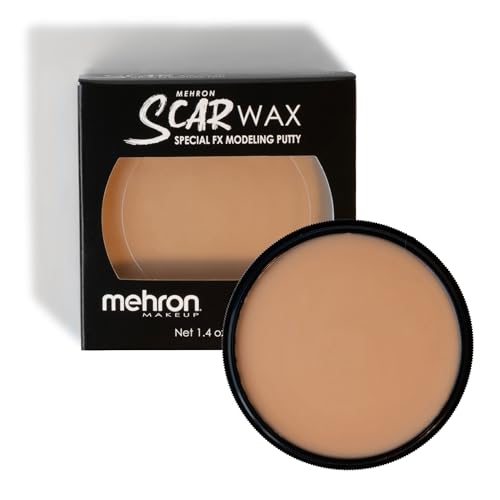Mehron Make-up Scar Wax Special FX Modeling Putty | Formbares weiches Wachs für Special FX |Narbenwachs SFX Make-up für falsche Narben, Wunden, Cosplay & Halloween-Effekte (Light) von Mehron
