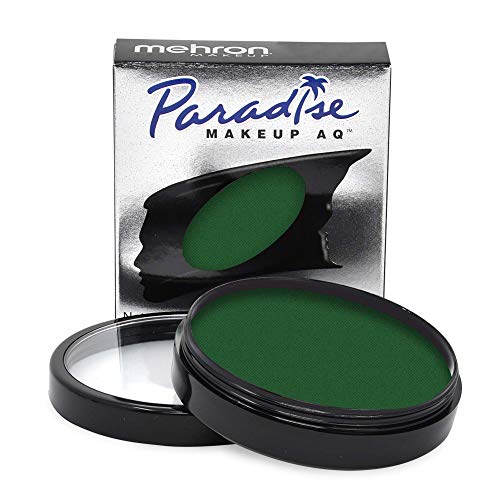 Mehron Paradise Make-up AQ Pro Size | Perfekt für Bühnen- und Bildschirmvorführungen, Spezialeffekte, Cosplay und Halloween | Wasseraktiviertes Gesichts- und Körperfarben 40 g Dark Green von Mehron