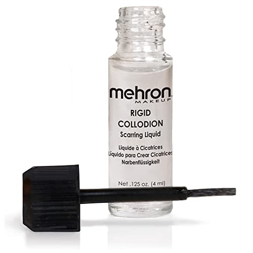 Mehron Make-up Rigid Collodion mit Pinsel | Narbenflüssigkeit | Narbenflüssigkeit | Flüssiges Narben-Make-up | SFX Narben-Make-up für Film 4 ml von Mehron