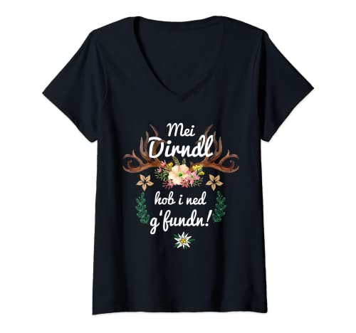 Damen Trachtenshirt Mei Dirndl hob i ned g'fundn Damen Trachten T-Shirt mit V-Ausschnitt Damen Trachtenshirt Mei Dirndl hob i ned g'fundn Damen Trachten T-Shirt mit V-Ausschnitt von Mei Dirndl T-Shirt & Trachtenshirt Damen