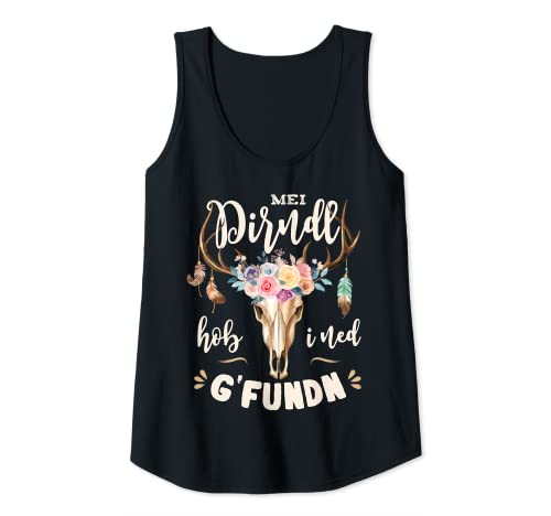 Damen Mei Dirndl hob i ned gfundn Trachtenshirt Damen Trachten Tank Top von Mei Dirndl hob i ned gfundn Trachtenshirts Damen