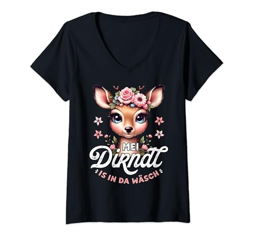 Damen Ersatz Dirndl T-Shirt Tracht Damen Trachtenshirt Trachten T-Shirt mit V-Ausschnitt Damen Ersatz Dirndl T-Shirt Tracht Damen Trachtenshirt Trachten T-Shirt mit V-Ausschnitt von Mei Dirndl is in da Wäsch T-Shirt Tracht Damen