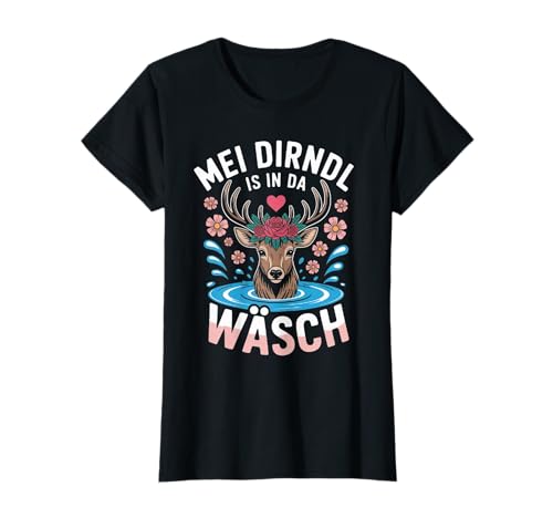 Trachten Damen Tracht Ersatz Dirndl Motiv T-Shirt Trachten Damen Tracht Ersatz Dirndl Motiv T-Shirt von Mei Dirndl is in da Wäsch Trachtenshirts