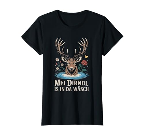 Trachten Damen Tracht Ersatz Dirndl Motiv T-Shirt Trachten Damen Tracht Ersatz Dirndl Motiv T-Shirt von Mei Dirndl is in da Wäsch Trachtenshirts