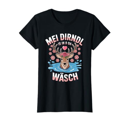 Trachten Damen Tracht Ersatz Dirndl Motiv T-Shirt Trachten Damen Tracht Ersatz Dirndl Motiv T-Shirt von Mei Dirndl is in da Wäsch Trachtenshirts