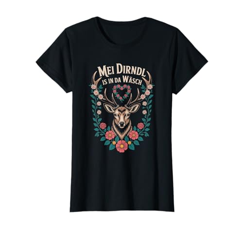 Trachten Damen Tracht Ersatz Dirndl Motiv T-Shirt Trachten Damen Tracht Ersatz Dirndl Motiv T-Shirt von Mei Dirndl is in da Wäsch Trachtenshirts
