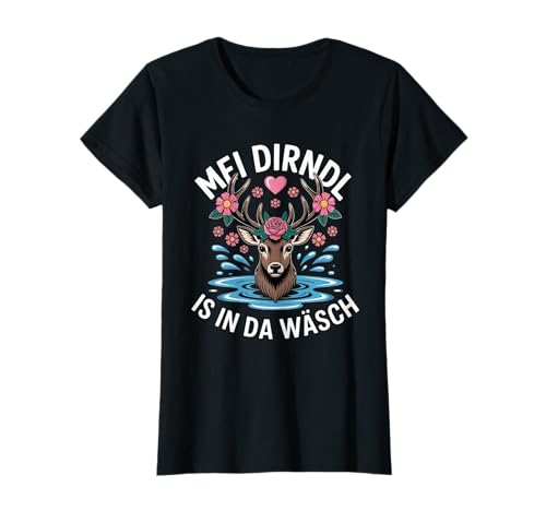 Trachten Damen Tracht Ersatz Dirndl Motiv T-Shirt Trachten Damen Tracht Ersatz Dirndl Motiv T-Shirt von Mei Dirndl is in da Wäsch Trachtenshirts