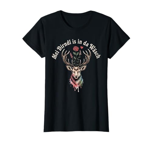 Trachten Damen Tracht Ersatz Dirndl Motiv T-Shirt Trachten Damen Tracht Ersatz Dirndl Motiv T-Shirt von Mei Dirndl is in da Wäsch Trachtenshirts