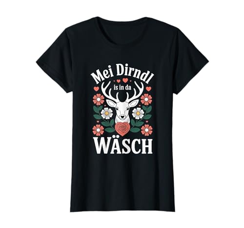 Trachten Damen Tracht Ersatz Dirndl Motiv T-Shirt Trachten Damen Tracht Ersatz Dirndl Motiv T-Shirt von Mei Dirndl is in da Wäsch Trachtenshirts