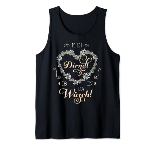 Mei Dirndl is in da Wäsch Edelweiß Herz Damen Ersatz Tracht Tank Top von Mei Dirndl mit Edelweiß Herz