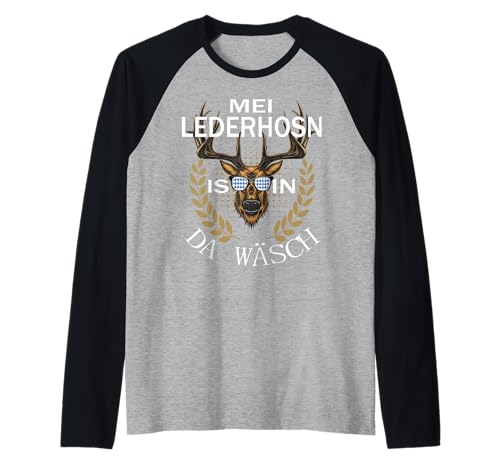 MEI Lederhosn is in da Wäsch Passend für Oktoberfest Herren Raglan von Mei Lederhosn is in da Wäsch T-Shirts Herren