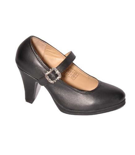 Mei Schua! Damen Trachtenpumps MS-413 schwarz Nappa (Schwarz, EU Schuhgrößensystem, Erwachsene, Damen, Numerisch, M, 38) von Mei Schua!