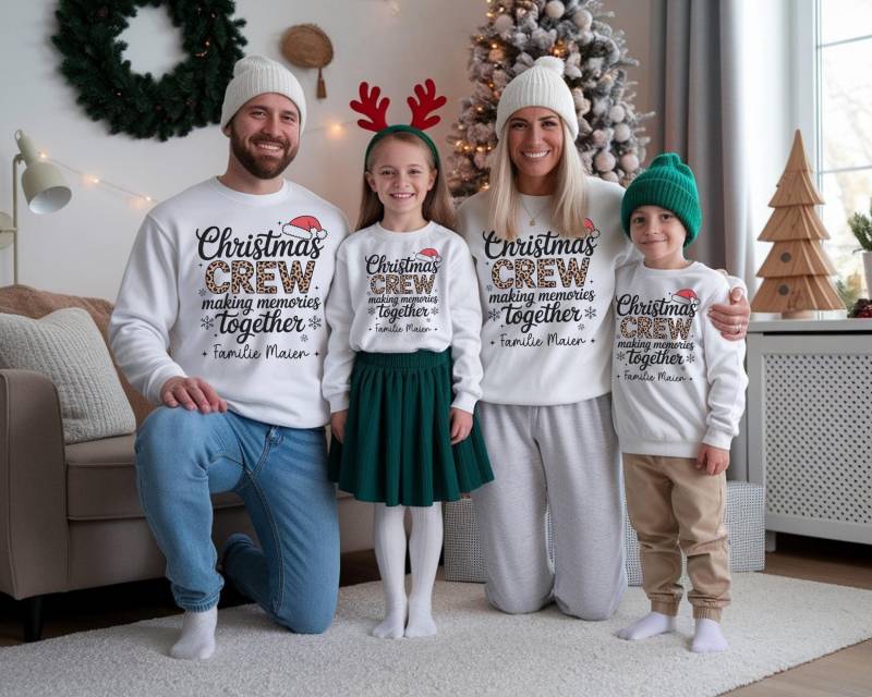Familien Weihnachtspullover Matching Outfit Weihnachten Sweatshirt Familie Partnerlook Pullover Weihnachtsoutfit Personalisiert von MeiFamilyDE