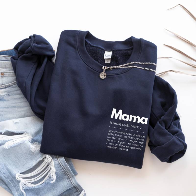 Mama Definition Sweatshirt Personalisiert Mit Namen Schwangerschaft Verkünden Muttertag & Babyshower Geschenke Personalisierter Pulli von MeiFamilyDE