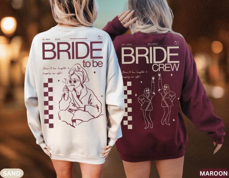 Personalisierter Pullover Jga Braut Geschenke Team Sweatshirt Winter Jga Pulli Junggesellenabschied Brautjungfern von MeiFamilyDE