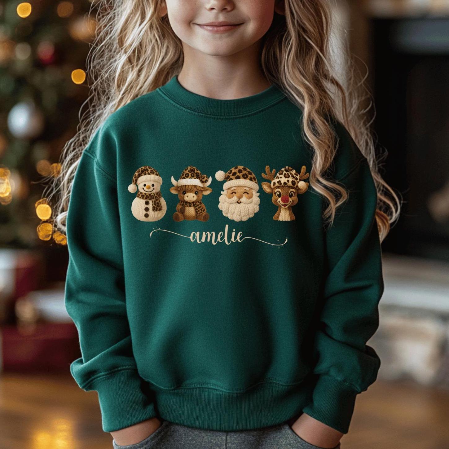 Weihnachtspullover Kinder Weihnachts Pullover Familie Weihnachten Geschwister Personalisiert Matching Outfit Sweatshirt Partnerlook von MeiFamilyDE