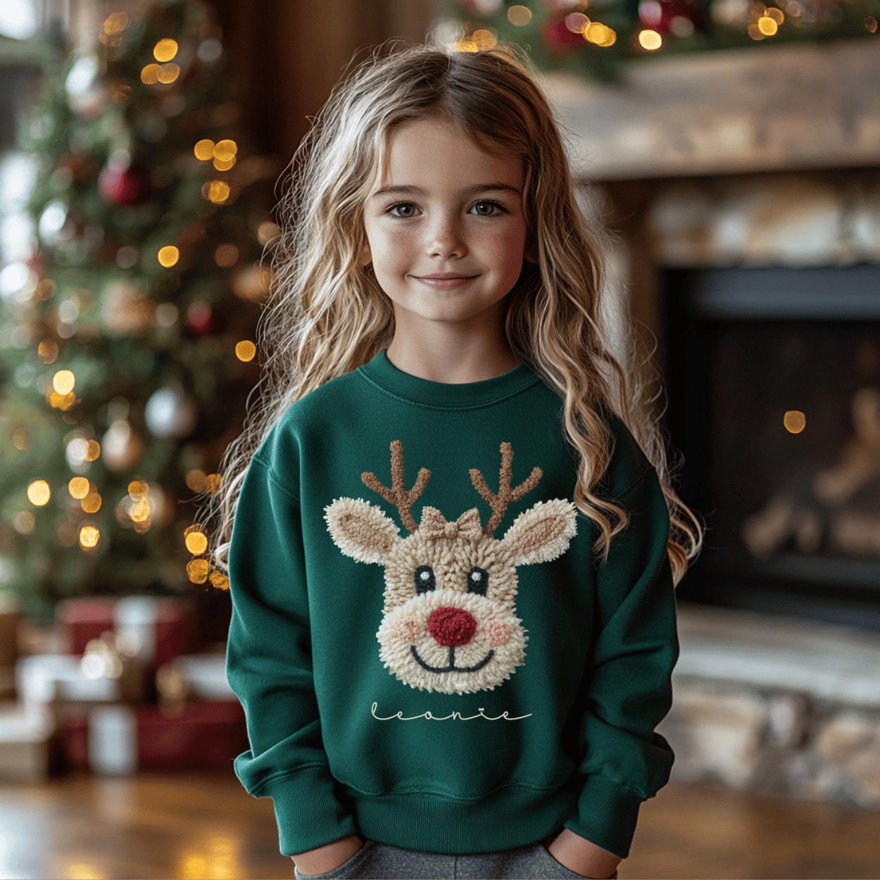 Weihnachtspullover Kinder Weihnachts Pullover Familie Weihnachten Mädchen Personalisiert Matching Outfit Sweatshirt Mama Mini Shirt von MeiFamilyDE