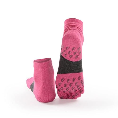 MeiKan Zehensocken,Coolmax Yogasocken/Laufsocken für Herren&Damen, rutschfeste Sneaker Socken für verschiedene Sportarten (37-40, Rose) von MeiKan