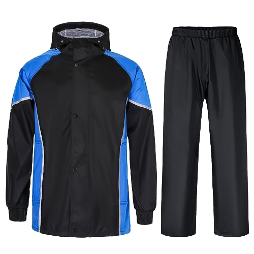 MayLayM Herren & Damen Regenanzug Reflektierender Wasserdichter Anzug Outdoor Regenmantel Winddicht Hooded Regenjacke Sport-Radfahren regen Jacke von MeiLayM