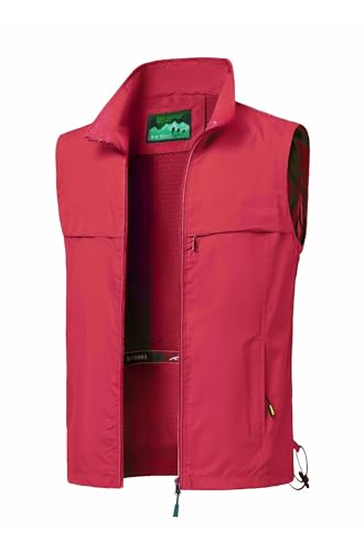 MeiLayM Herren Outdoor Angelweste Multi Pocket Weste Sommer Schnell Trocknende Weste Sport Reißverschluss Weste Fotografie Camping Jagd Bergsteigen ärmellose Jacke von MeiLayM