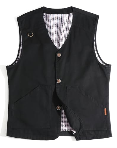 MeiLayM Herren Outdoor Weste Anglerweste Atmungsaktiv Multifunktionsweste Leicht Fotografie Weste Camping Wandern Weste Freizeit Ärmellos Jacke Vintage-Westen Schwarz,XXL von MeiLayM