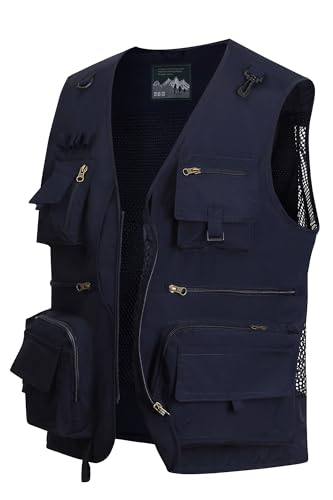 MeiLayM Herren Outdoor Weste Anglerweste mit Mehreren Taschen Leicht Fotografie Weste Sommer Multifunktionsweste Camping Jagd Weste Atmungsaktiv Ärmellos Jacke Blau,3XL MeiLayM Herren Outdoor Weste Anglerweste mit Mehreren Taschen Leicht Fotografie Weste Sommer Multifunktionsweste Camping Jagd Weste Atmungsaktiv Ärmellos Jacke Blau,3XL von MeiLayM