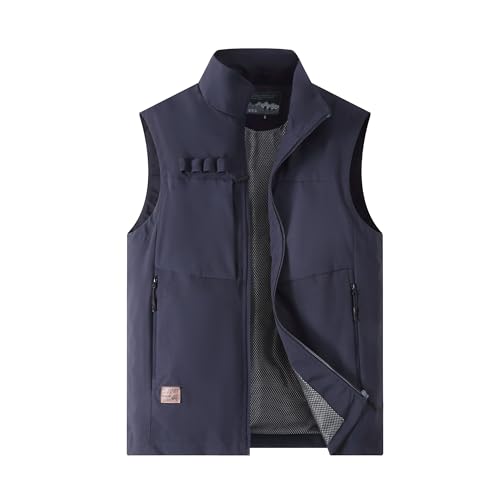 MeiLayM Herren Outdoor Weste Atmungsaktiv Sport Weste Anglerweste Leicht Ärmellos Jacke Sommer Multi Pocket Weste Camping Wandern blau,L MeiLayM Herren Outdoor Weste Atmungsaktiv Sport Weste Anglerweste Leicht Ärmellos Jacke Sommer Multi Pocket Weste Camping Wandern blau,L von MeiLayM