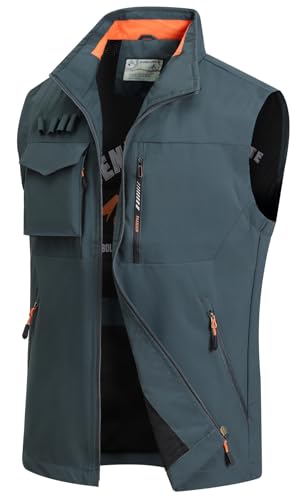 MeiLayM Herren Outdoor Weste Sommerzeit Anglerwesten mit Multi-Taschened Weste Schnelltrocknende Jagd Weste Leicht Atmungsaktiv Weste Ärmellose Jacke Lässige Jacken Tops Dunkelgrün,3XL MeiLayM Herren Outdoor Weste Sommerzeit Anglerwesten mit Multi-Taschened Weste Schnelltrocknende Jagd Weste Leicht Atmungsaktiv Weste Ärmellose Jacke Lässige Jacken Tops Dunkelgrün,3XL von MeiLayM