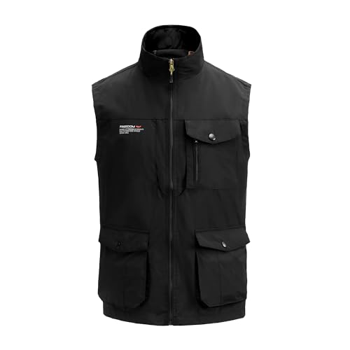 MeiLayM Herren Outdoor Weste mit Vielen Taschen Ärmellose Anglerweste Leicht Atmungsaktiv Ärmellose Jacke Jagd Fotografie Camping Sommer Multifunktionsweste Nylon Angeln Weste von MeiLayM