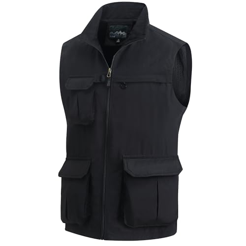 MeiLayM Herren Outdoor Weste mit Vielen Taschen schnelltrocknend Multifunktions Weste Leicht Atmungsaktiv Anglerweste Sport Weste Camping Fotografie Weste Freizeit Ärmellos Jacke Schwarz,XXL MeiLayM Herren Outdoor Weste mit Vielen Taschen schnelltrocknend Multifunktions Weste Leicht Atmungsaktiv Anglerweste Sport Weste Camping Fotografie Weste Freizeit Ärmellos Jacke Schwarz,XXL von MeiLayM