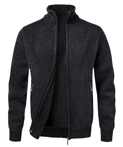 MeiLayM Herren Strickjacke Stehkragen Reißverschluß Pullover Weiches Plüschfutter Warm Sweatjacke Langarm Cardigan Feinstrick Herbst Winterjacke Schwarz,L MeiLayM Herren Strickjacke Stehkragen Reißverschluß Pullover Weiches Plüschfutter Warm Sweatjacke Langarm Cardigan Feinstrick Herbst Winterjacke Schwarz,L von MeiLayM