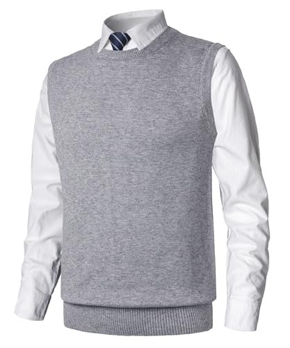 MeiLayM Herren Winter Strickweste Pulunder Ärmellos Weste Klassische Pullover Weste Business Gentleman Strickwaren Tanktops Freizeit Business Strickpullover Slim Fit Einfarbig Gentleman Wollweste von MeiLayM