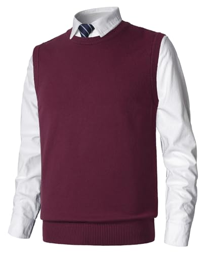 MeiLayM Herren Winter Strickweste Pulunder Ärmellos Weste Klassische Pullover Weste Business Gentleman Strickwaren Tanktops Freizeit Business Strickpullover Slim Fit Einfarbig Gentleman Wollweste von MeiLayM